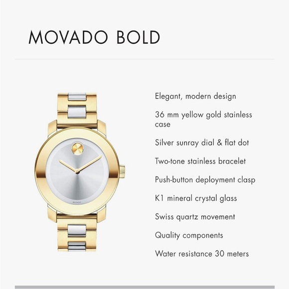 MOVADO
Bold 36mm Silver Dial Two-Tone Women's Watch - Picture 5 of 6